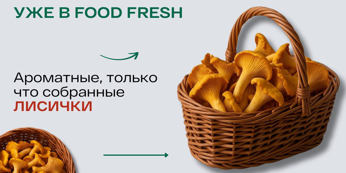 Ароматные лисички в корзине